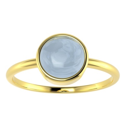 Złoty pierścionek z Kwarcem Zielonym.