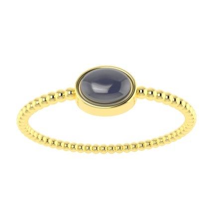 Złoty pierścionek z niebieskim turmalinem PZK1