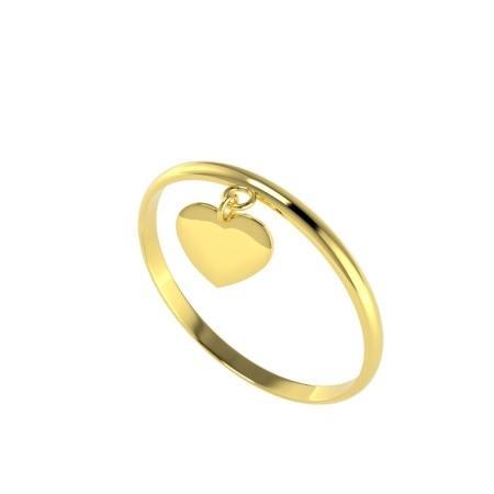 Złoty pierścionek z serduszkiem.