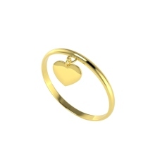 Złoty pierścionek z serduszkiem